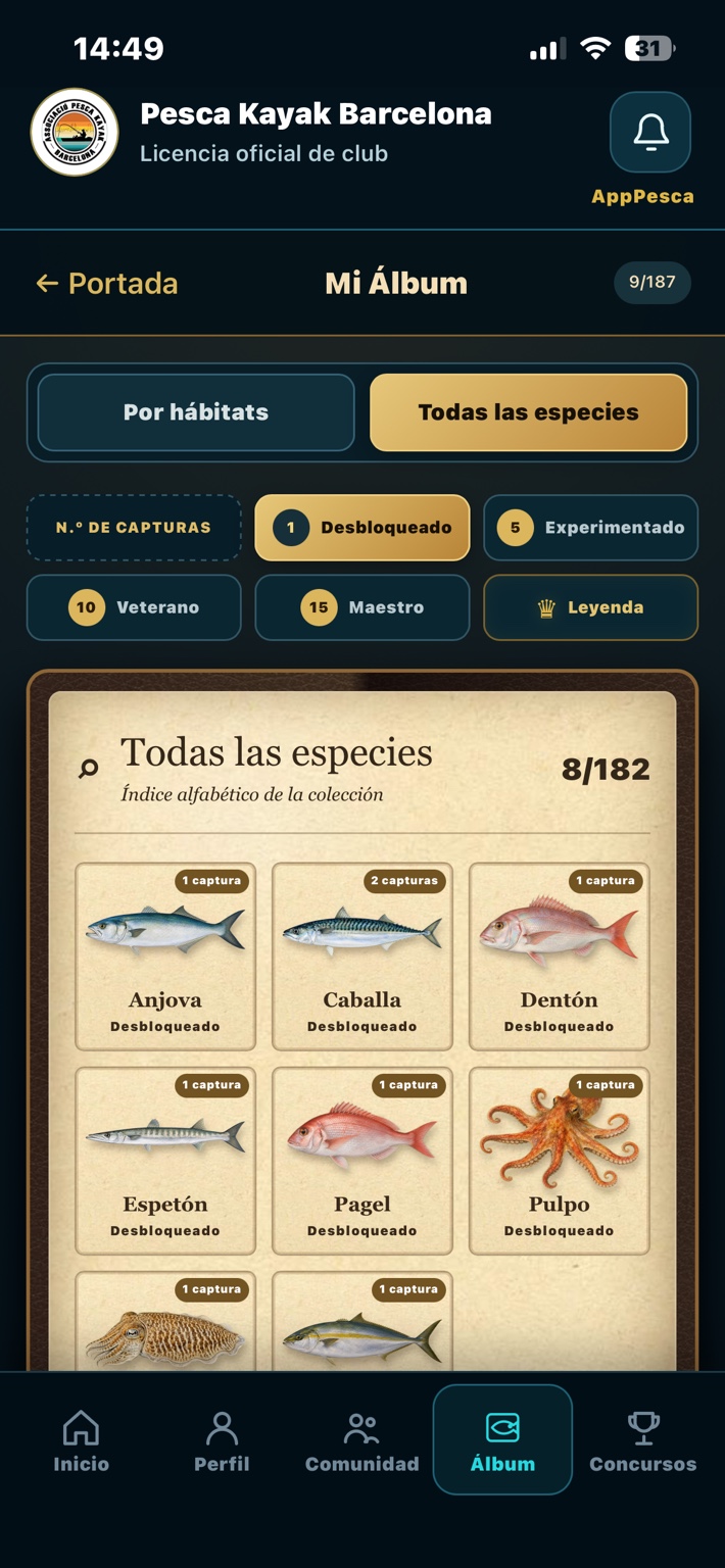Catálogo de especies de AppPesca