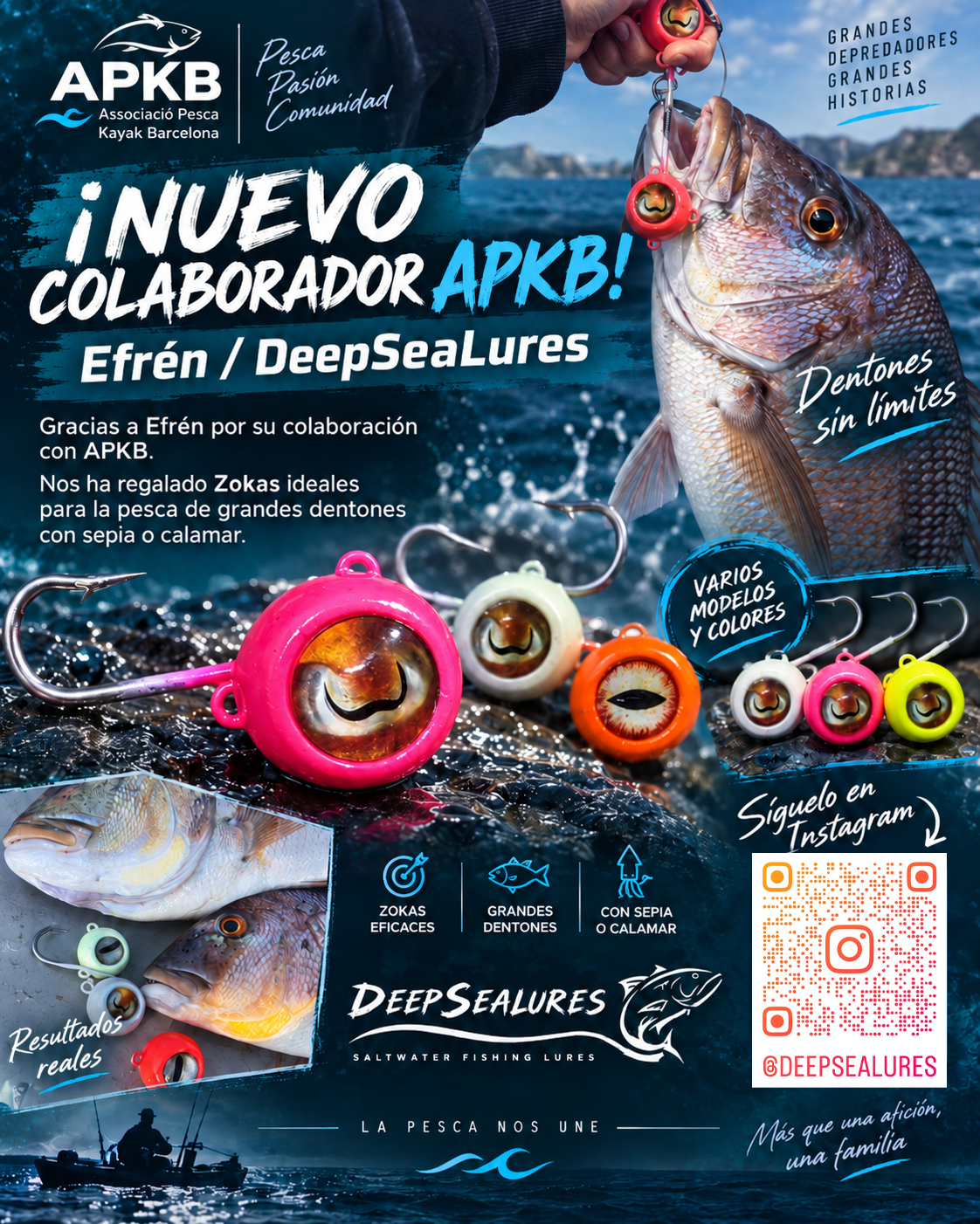 Efrén de DeepSeaLures, nuevo colaborador de APKB, con sus Zokas para grandes dentones